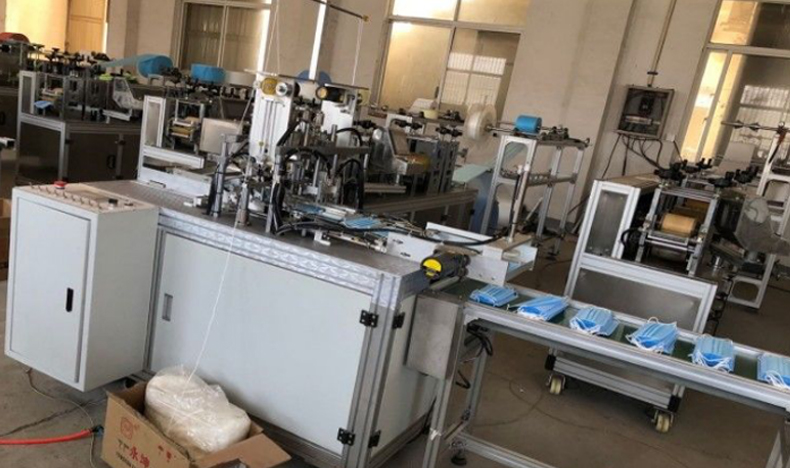 Fully Automatic non woven Face Mask Making Machine , Earloop Welding Medical Mask Machine 8KW