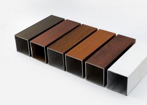 China Wood Grain Aluminum Square Tube Profile For Furniture Decoration 6000 Series factory