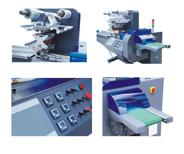 High Speed Horizontal Flow Packing Machine Rotary Wrap Machine With Film Switching