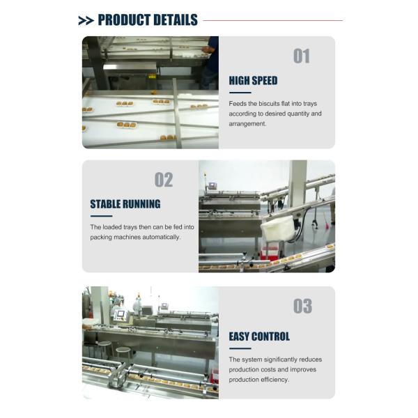 High Speed Biscuit Packing Line Food On Flat Automatic Biscuit Tray Packing Machine