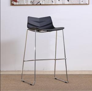 China Leaf Shape Modern Bar Chairs Pp Seat Plastic Waterproof With Chromed Leg on sale