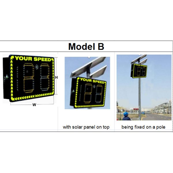 12 Inch Or 13.4 Inch Digit Led Vms Board Radar Speed Limit Signs P10 Pixel Pitch