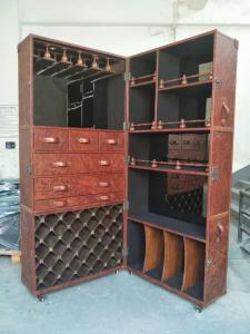 China Foldable Red Wine Storage Cabinet Reddish Brown Luxury Top Grain Leather factory