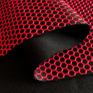 China Anti Slip Silicone Leather Fabric Printed Honeycomb Faux Leather on sale