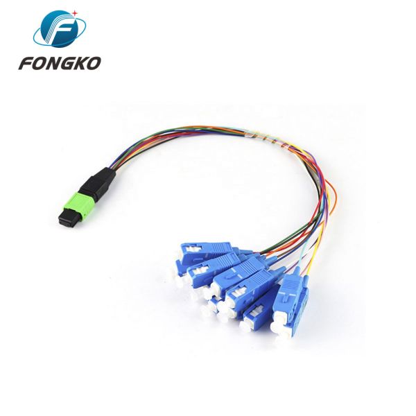 MTP MPO To SC UPC Fiber Optic Fanout Pigtail Patch Cord Single Mode 0.9mm