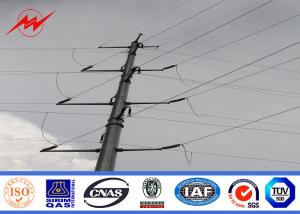 China 110kv Polygonal Electric Power Pole Hot Galvanized With Electrical Accessories on sale