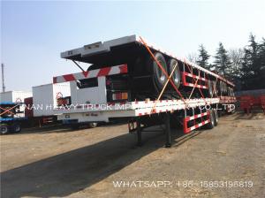 China 20 40 48 60Ft Flatbed Truck Trailers Extendable Container Chassis Semi Trailer 60 ton factory