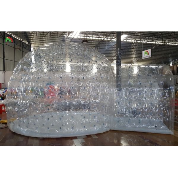 Decorated Inflatable 10ft Diameter Empty Snow Balloon Transparent Bubble Tent