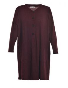 China Claret Color Long Sleeve Midi Dress Plus Size For Women In Daily Wear factory