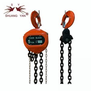 China KINGLONG 55-YEAR History Good Sale Red Color Manual Lifting Chain Hoist 5T*3M HSZ-CA on sale