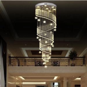 China Staircase Lobby Modern Crystal Ball Hanging Led Chandelier Home Decoration Indoor on sale
