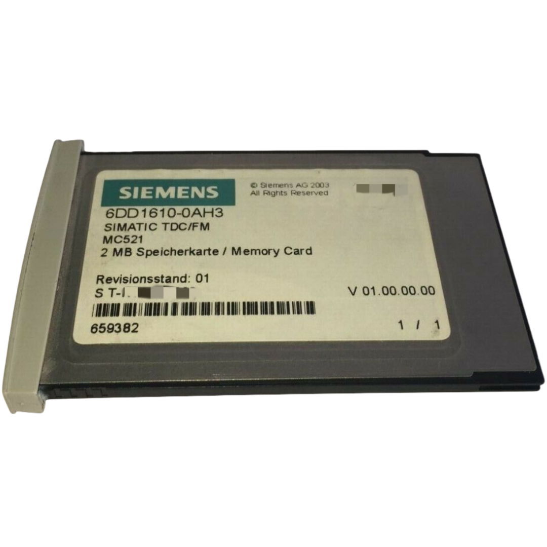 SIEMENS 6DD1610-0AH3 SIMATIC TDC MEMORY CARD MC521 SIMATIC TDC MC521 MEMORY MODULE 2 MB FLASH-EPROM, 8 KB EEPROM