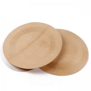 China Organic Disposable Round Bamboo Fiber Plates Tableware 23cm factory