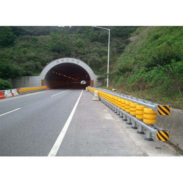 Single Double Small Highway Roller Barriers Yellow