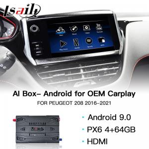 China USB Carplay Car AI Box 4GB 64GB HDMI Android 9.0 For Peugeot 208 GPS Navigation factory