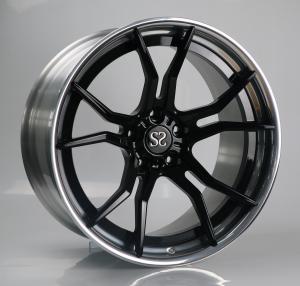 China 21 Inch 2 Piece Forged Porsche Wheels Black Centers Polished Barrels factory
