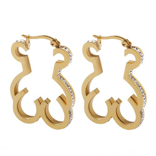China Women Gold Plated Stainless Steel Earrings Touch Love Costume Jewelry Earrings factory