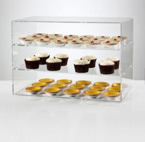 China Acrylic Counter Display Case Food Bread Donut Bakery Case Plexiglass Countertop Display Case factory