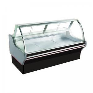 China Durable Curved Deli Display Cabinet / Air Cooling Butcher Display Freezer factory