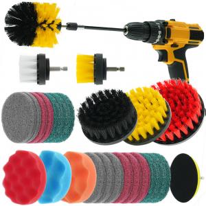 China 25 Pieces Brush with Drill Attachment Scrubbing Brushes for Cleaning Car Tires Carpet on sale
