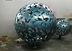 China Hollow Ball Stainless Steel Abstract Sculpture Garden Art Metal Outdoor Lamp Decorative on sale