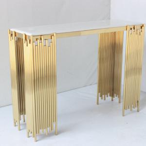 China Tube Style Console Table Decoration Table With Gold Color on sale