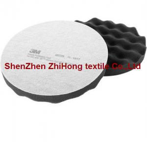 China Black foam polishing pad with  hook loop magic tape factory
