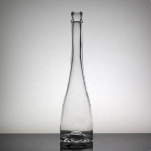 China Clear Glass Tall Thin Beverage Bottle for Long Neck White Spirit and Fruit Wine factory