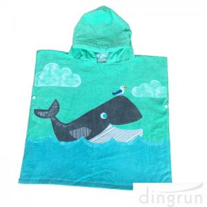 China Cute Dolphin Hooded Poncho Beach Towel Reactive Printed For Girls & Boys factory