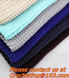 China 100% handmade Crochet Blanket colorful stripe knitted baby blanket cover knit throw blanke factory
