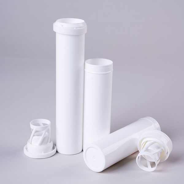 PP Material Offset Printing Effervescent Tablets Bottle with Desiccant Flip Cover