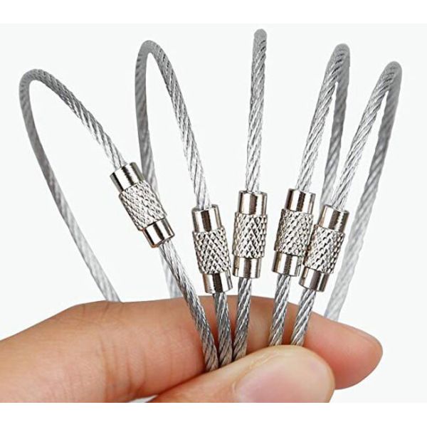 Durable Sturdy Cable Loop Key Ring For Outdoor Hiking 7 * 7 Wire Construction