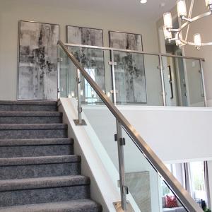China Outdoor Stairs 304 316 Stainless Steel Handrail Glass Railing on sale