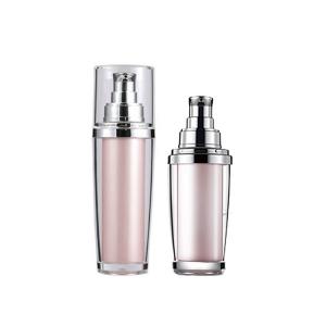 China Custom Luxury 50 ml 100 ml  Pink Oval Plastic Empty Acrylic Cosmetic Packaging on sale