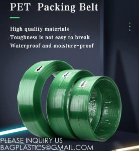 China Pet Strap Green Packing Belt PET Packing Band Roll Straps PET Strap, Heavy Duty Packaging Strapping Banding Roll on sale