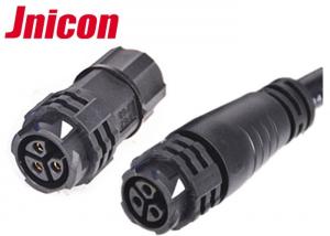 China Black 3 Pin Circular Connector Waterproof Assembly And Molded Cable 3 Pole Female Adapter factory