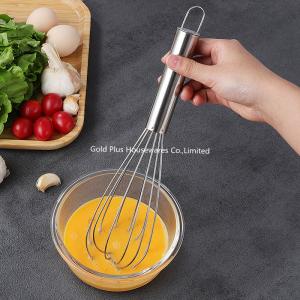 China Professional kitchen accessories hand held manual egg beater stainless steel hand egg milk frother whisk factory