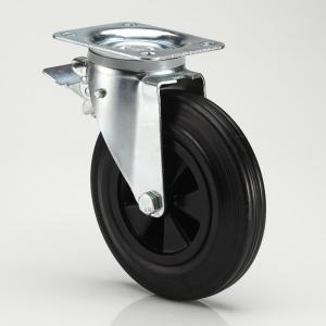 China Rubber Caster Wheels For 660 Litre Wheelie Bin 8inch factory