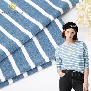 China Combing Striped Lycra Fabric 175cm Pure Cotton Knit Material For Casual Wear factory
