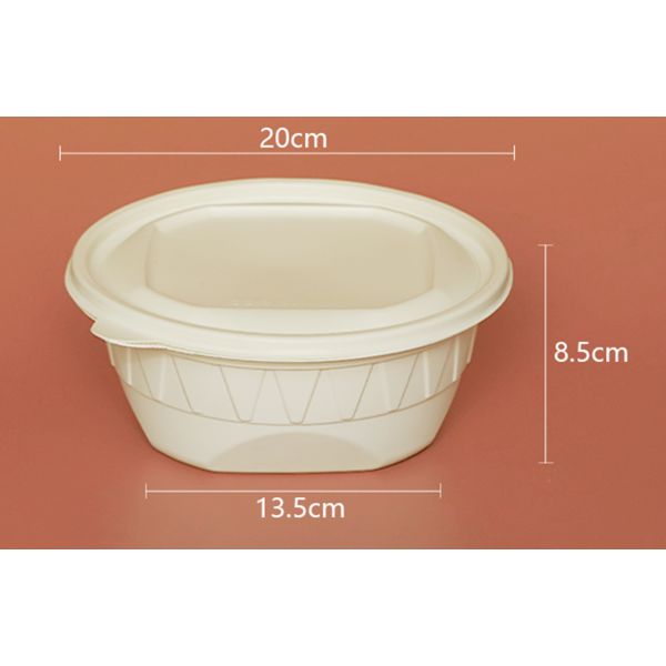 Biodegradable Microwavable Disposable Corn Starch Bowl With Lid