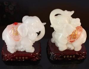 China Imitation jade prosperous lucky elephant for resin crafts gifts factory