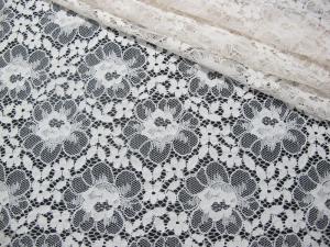 China Eco-Friendly Floral Cotton Nylon Lace Fabric White For Lingerie SGS BV ITS on sale
