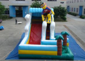 China Surfboard Man Outdoor Inflatable Water Slide , Party Big Blow Up Water Slides on sale