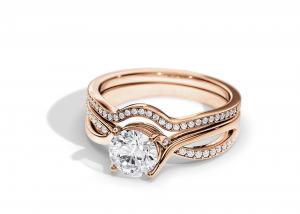 China 1.25ct Rose Gold Moissanite Engagement Rings VS1 SI1 SI2 Average Color on sale