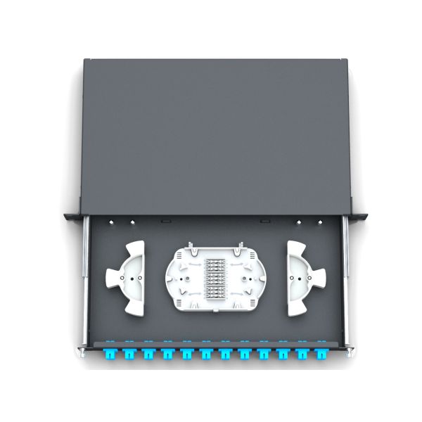 48 Core 1U Fiber Patch Panel Slide LC/SC Fixed Rail Rack Mount