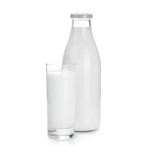 China Custom 350ml 500ml Milk Bottle Glass Milkshake Bottles With Lid factory