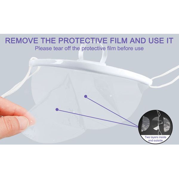 Super Light Hygienic Face Shield That Only Covers Mouth And Nose On Chin Transparent