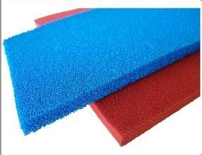 China Red Blue Silicone Sponge Sheet Food Grade Silicone Rubber Sheet Open Cell For Iron Table factory