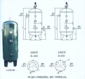 China Steel Air Compressor Tank Vertical Type , Small Portable Compressed Air Tank on sale