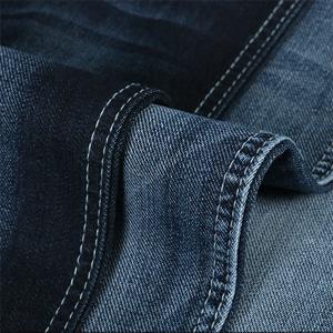 China Jersey Denim Jeans Fabric 9.2oz 160cm Width Reactive Dyeing With Terry Bottom factory